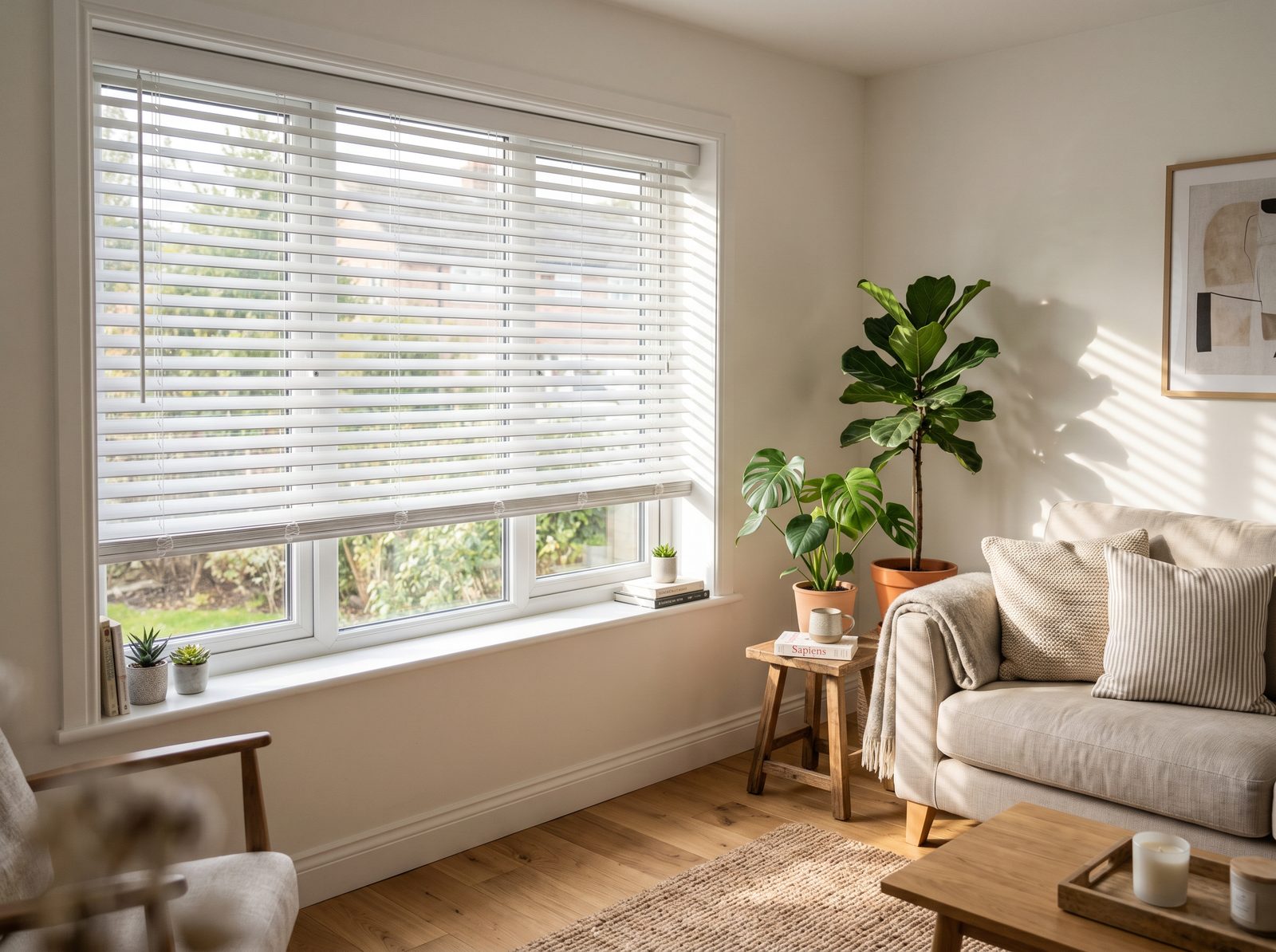 Real Hardwood Blinds — Hand-Stained Pecan
