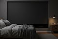Deep charcoal blackout roller shades blocking all light in a cozy bedroom