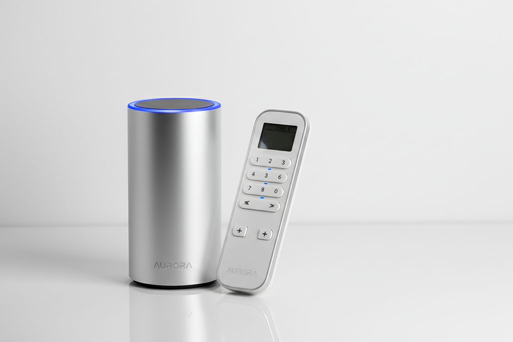 Smart hub device and 6-channel handheld remote control for motorized window shades