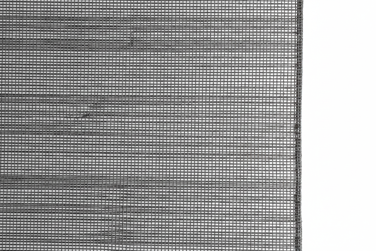 Close-up of 5% openness solar screen shade fabric mesh texture