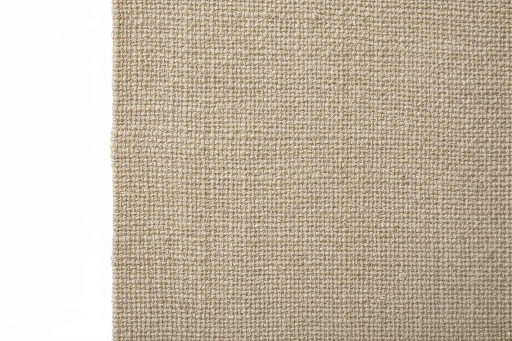 Close-up of natural linen roller shade fabric texture
