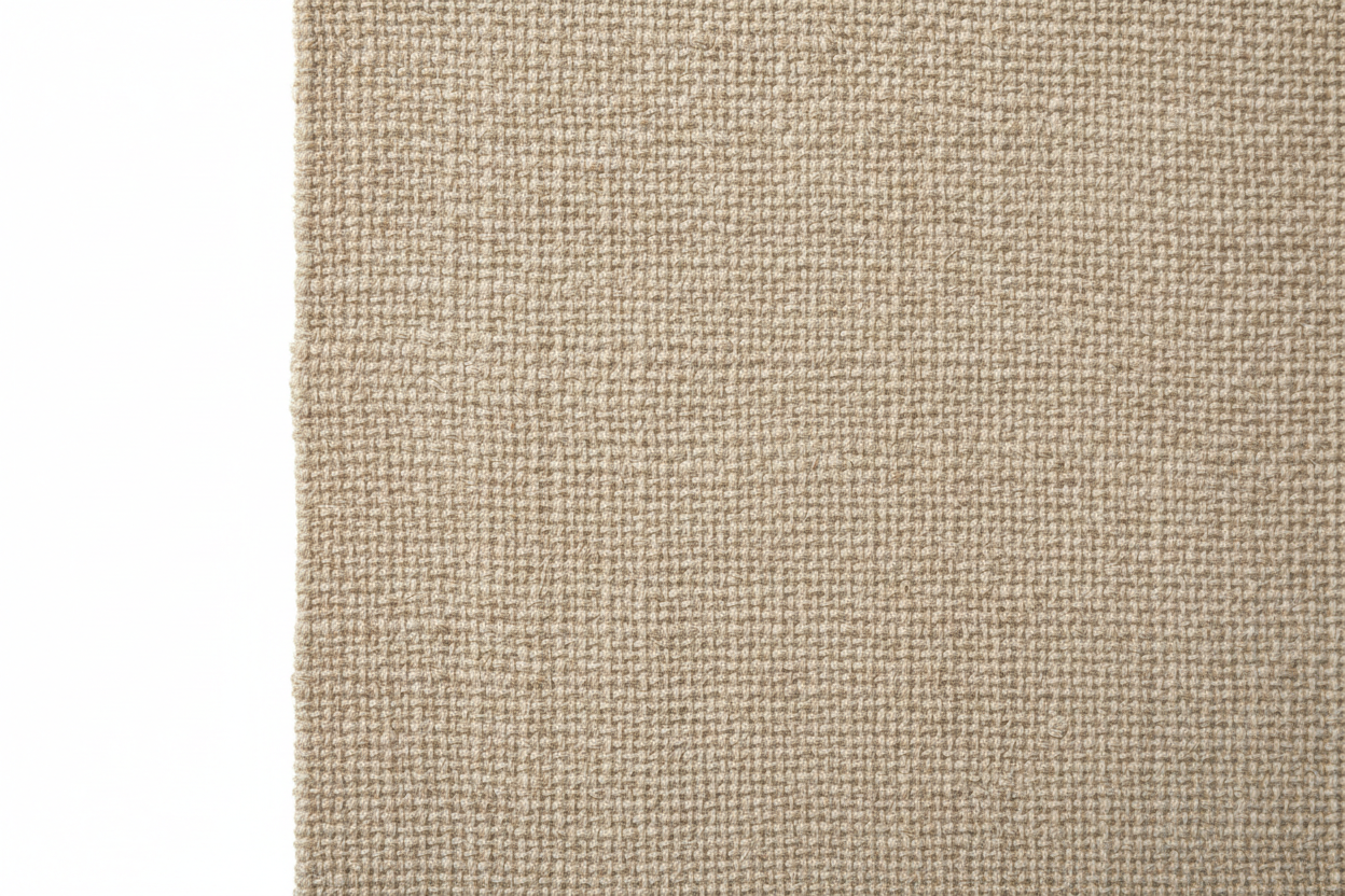 Close-up of natural linen roller shade fabric texture