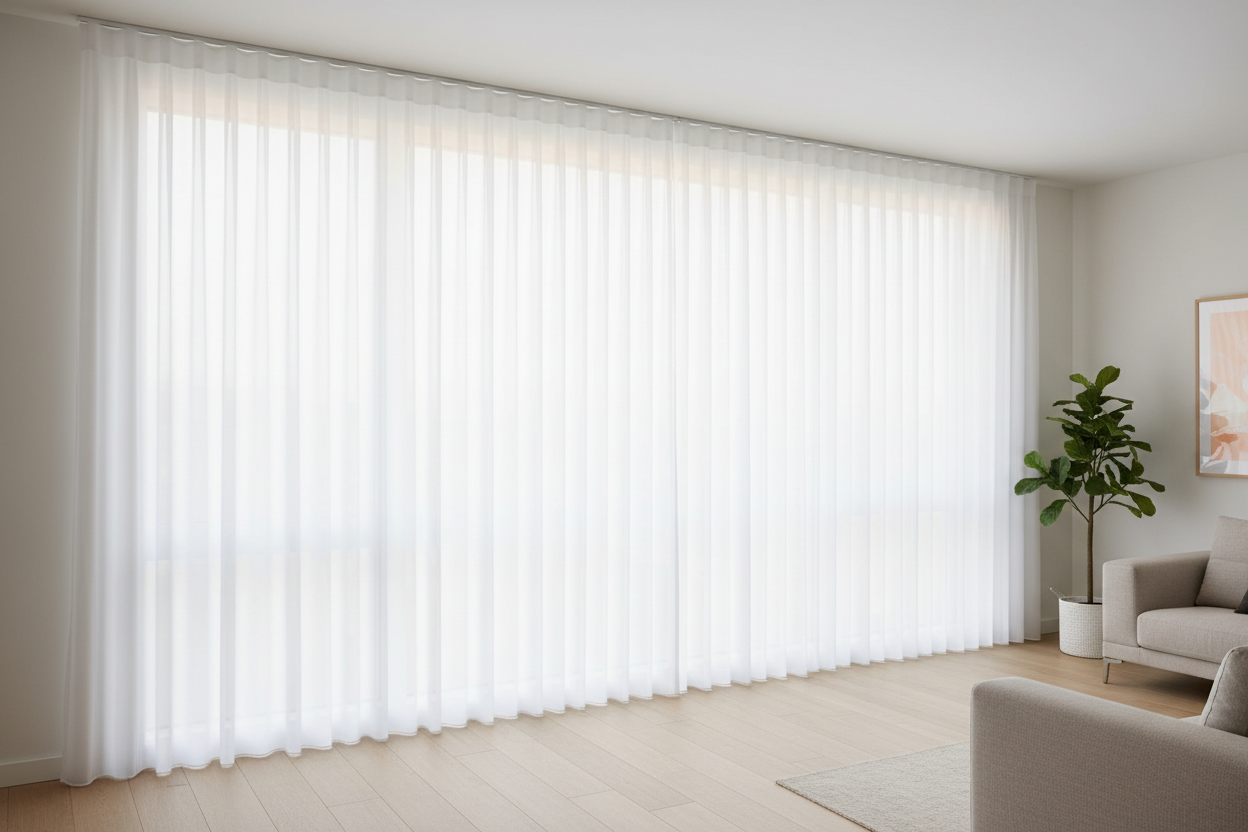 Ripplefold Sheer Drapery - Living Room